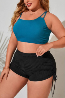 Black plus size swim shorts