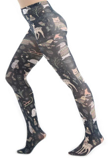 Woodland Animals Printed Tights