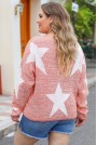 Памучен макси пуловер на звезди