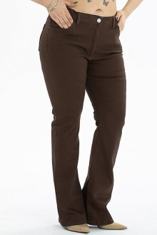 Clean brown Español cut maxi jeans