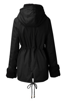 Black winter plus size jacket with removable down element