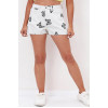 White butterfly plus size denim shorts