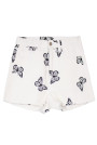 White butterfly plus size denim shorts