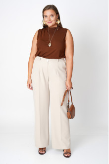 Elegant loose beige plus size pants