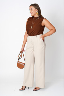 Elegant loose beige plus size pants