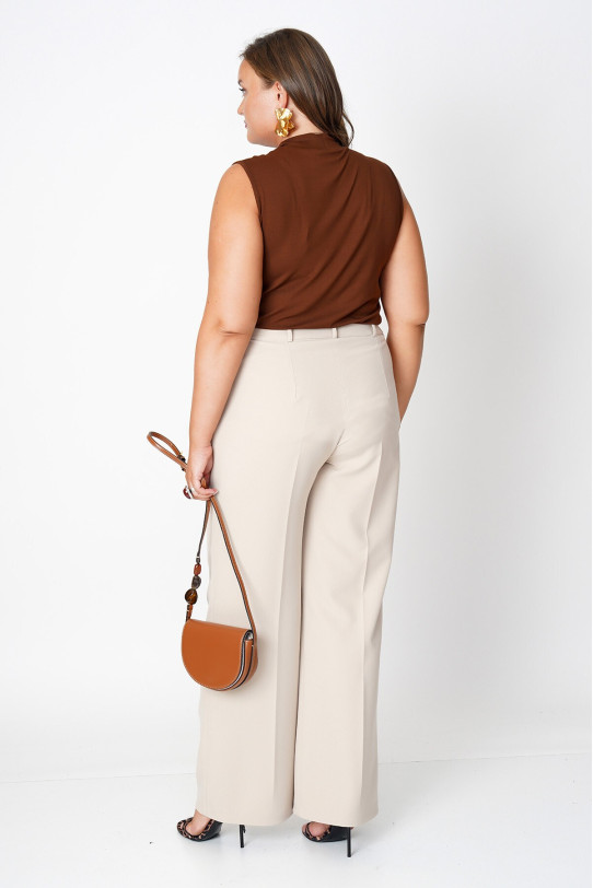 Elegant loose beige plus size pants