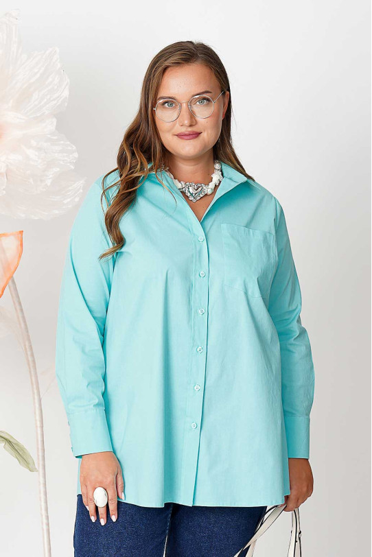 Mint cotton poplin shirt