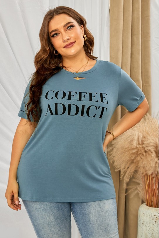 Макси дамска тениска "Coffee addict"