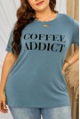 Макси дамска тениска "Coffee addict"