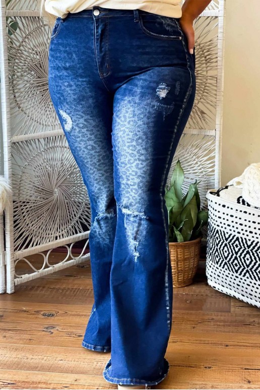 Charleston plus size jeans in pale leopard print