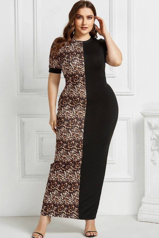 Plus size dress black and leopard