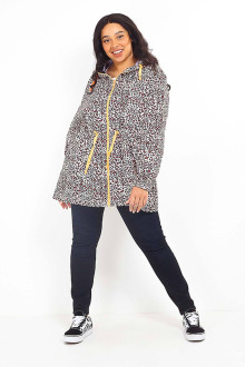 Transitional plus size jacket leopard