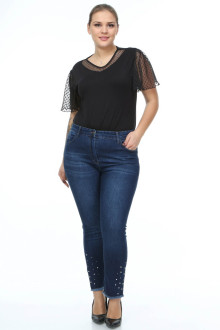 Dark jeans with pearls on the legs