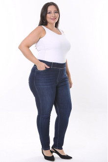 Clean plus size leg darck jeans with an elasticated waist