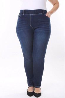 Clean plus size leg darck jeans with an elasticated waist