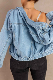 Loose light plus size denim jacket with dropped shoulders