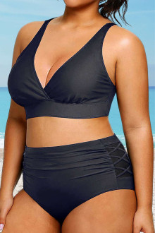 Black plus size bikini bottoms with sets