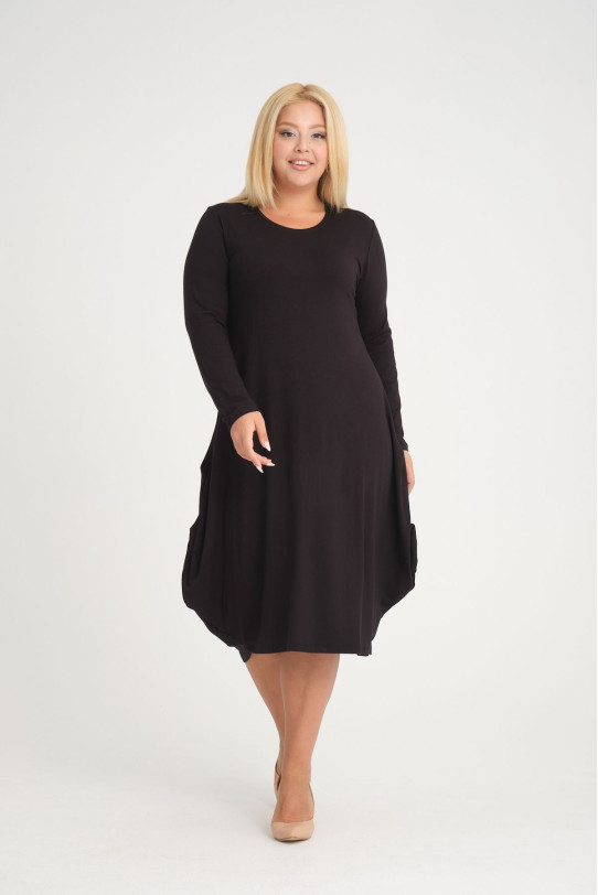 Loose midi black dress