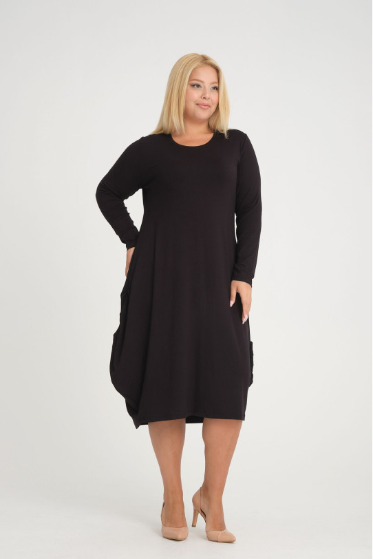 Loose midi black dress