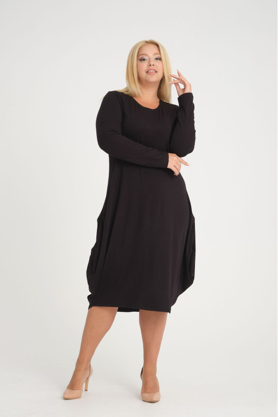 Loose midi black dress