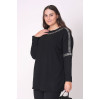 Black oversized slim pullover with eyelets