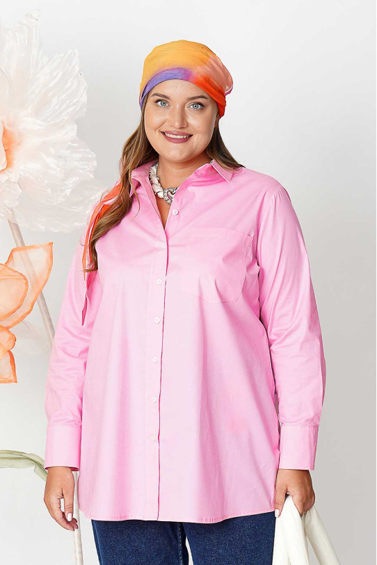 Pink cotton poplin shirt