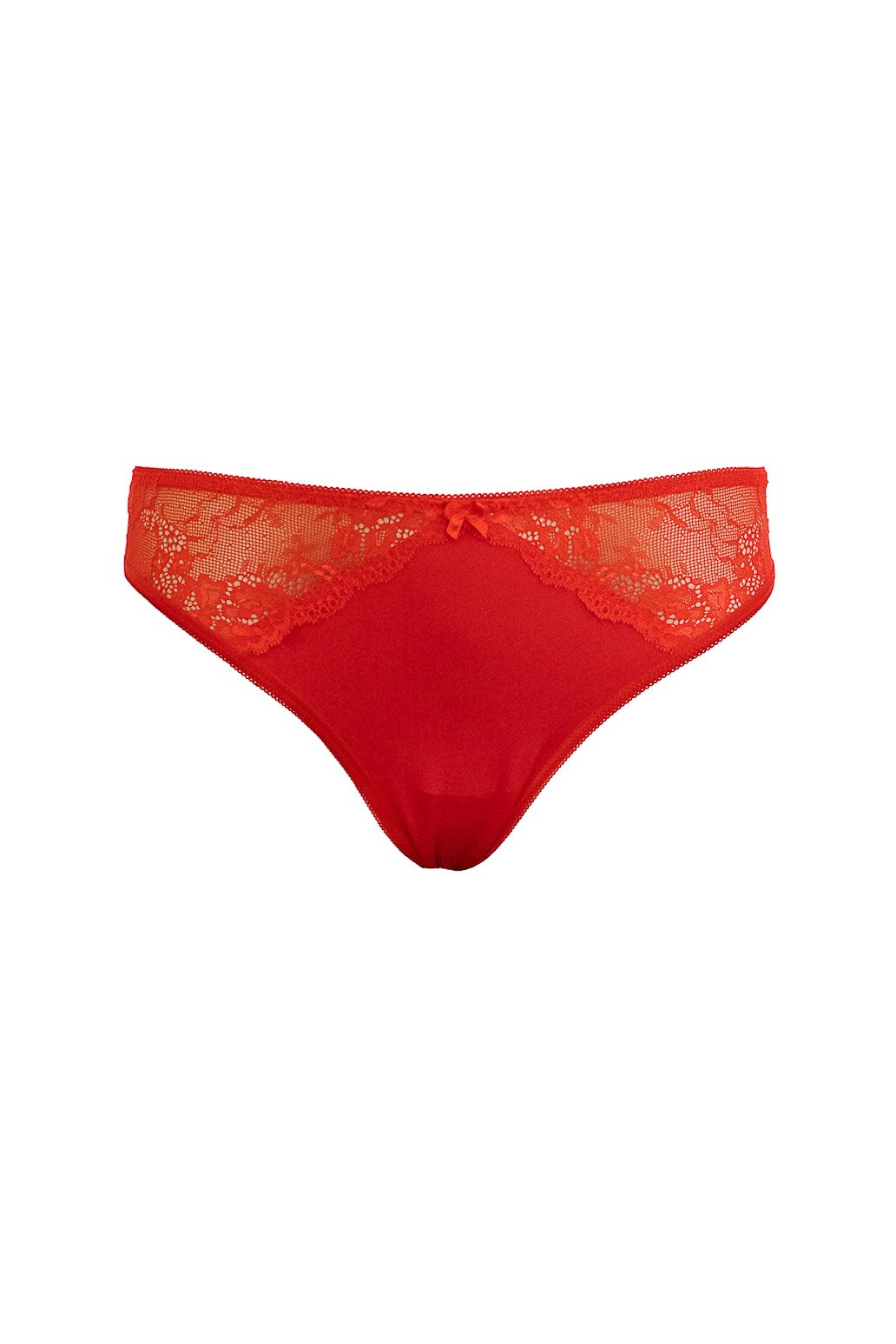 Thongs with deep waist and lace in red - LoveYourCurvy.com