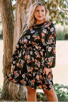 Satin Black Floral Maxi Dress