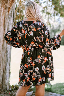 Satin Black Floral Maxi Dress