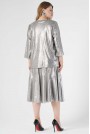Луксозно сребърна макси жилетка-сако