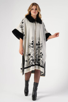 Luxurious short sleeve plus size coat in white and black