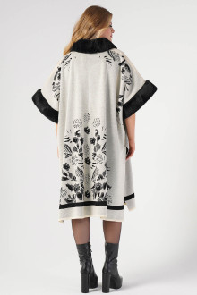 Luxurious short sleeve plus size coat in white and black