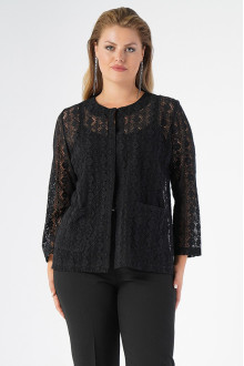 Luxurious lace black plus size cardigan