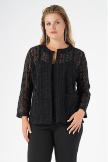 Luxurious lace black plus size cardigan