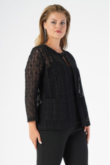 Luxurious lace black plus size cardigan