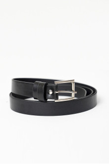 Black plus size belt with silver brushed buckle