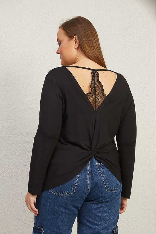 Black blouse with designer back