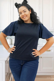 T-SHIRT WITH SATIN SLEEVES