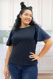 T-SHIRT WITH SATIN SLEEVES