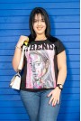 Black t-shirt with TREND girl print