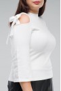 Бяла макси блуза отворено рамо