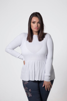 JUMPER WITH TEXTURED PEPLUM