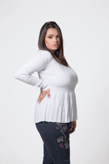 JUMPER WITH TEXTURED PEPLUM