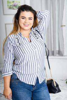 Maxi blue striped shirt wide