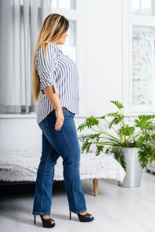 Maxi blue striped shirt wide