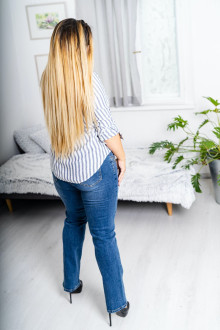 Maxi blue striped shirt wide