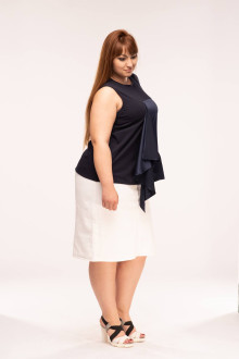 SLEEVELESS T-SHIRT WITH SATIN FRILL