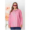 Cotton pink shirt with thin white stripe