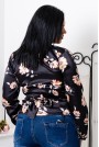 Сатенена дамска риза кимоно на цветя