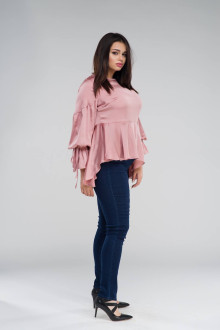 SATIN TOP WITH PEPLUM